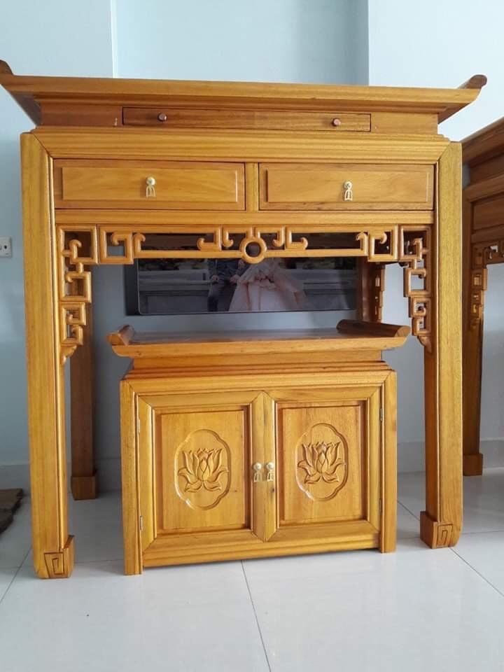 Mẫu tủ thờ đẹp bằng gỗ truyền thống và trang trọng