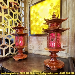 Đèn thờ gỗ hương trang trí phòng thờ đẹp mẫu DT805