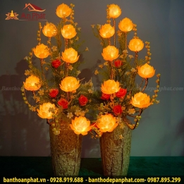 Bình bông trang trí ban thờ hoa sen vàng DT922
