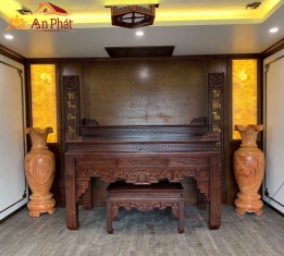 Mẫu bàn thờ đẹp gia tiên gỗ hương BTD2036