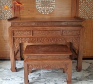 Mẫu bàn thờ gia tiên gỗ gõ đỏ sang trọng BTD2077
