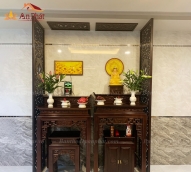 Bàn thờ gia tiên kết hợp bàn thờ Phật BTD2115