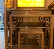 Mẫu không gian phòng thờ đẹp gỗ gụ KGT334