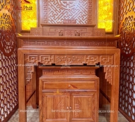 Phòng thờ đẹp gia tiên gỗ hương đá sang trọng KGT332