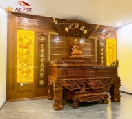 Phòng thờ đẹp cổ điển gỗ gụ mẫu KGT333
