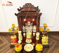 Mẫu bàn thờ Thần Tài mái chùa cao cấp TT616