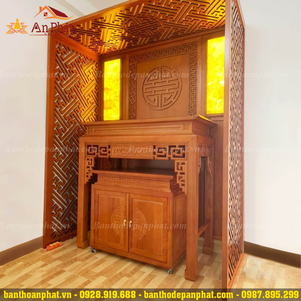Mẫu tủ thờ hiện đại đẹp gỗ hương cao cấp