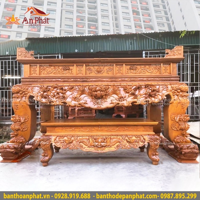 Sập thờ gỗ mít mẫu long phụng ST435