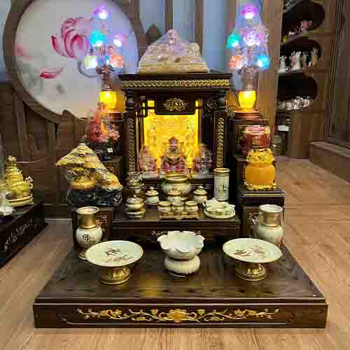 Bàn Thờ Thần Tài Thổ Địa Mái Bằng Cao Cấp TT866