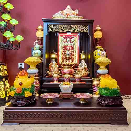 Bàn Thờ Thần Tài Nhập Khẩu Cao Cấp Đủ Đồ Thờ TT882