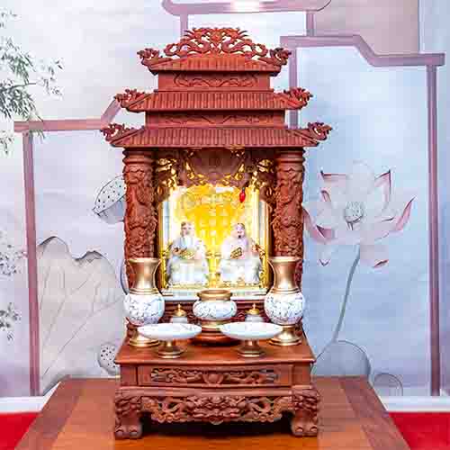 Bàn Thờ Thần Tài Thổ Địa Gỗ Hương Đồ Thờ Nhập Khẩu TT899